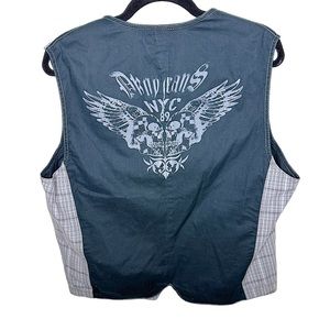 Vintage Y2K DNKY Punk Style with Skulls mens L women XL